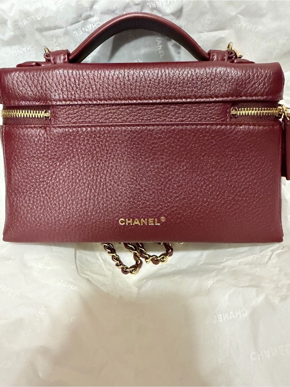 CHANEL 2026 Slim Vanity Case with chain burgundy - Picture 4 of 7